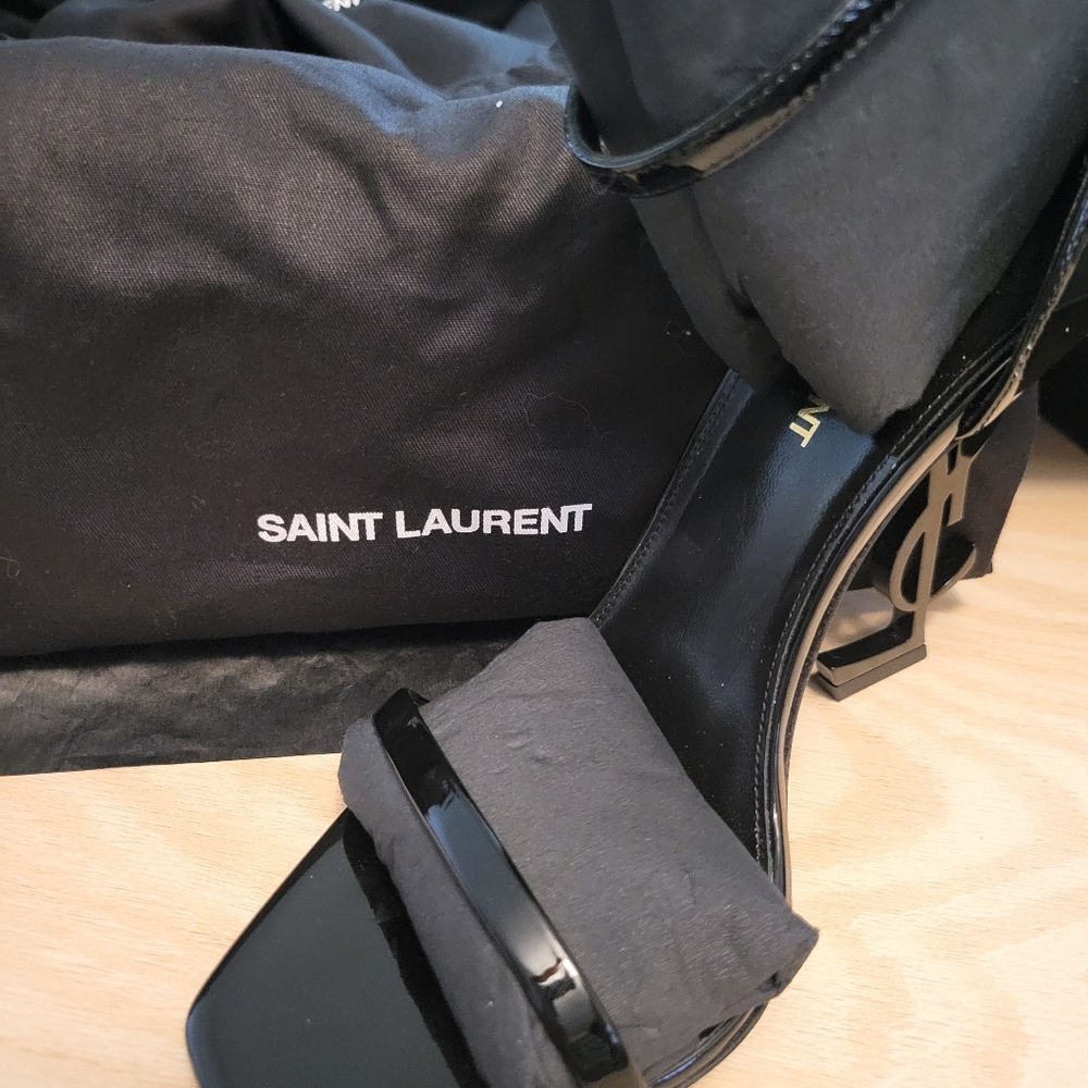 YSL OPYUM sandals in black gloss